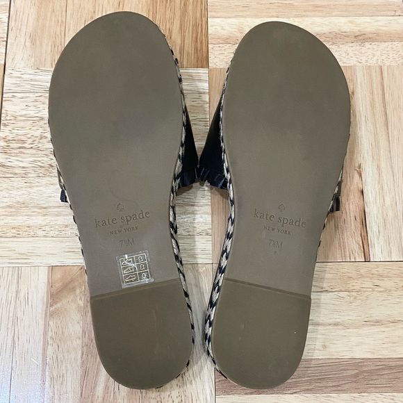 KATE SPADE “Zahara” Ruffle Trim Black Slides Espadrille Size 7.5 - Picture 8 of 15